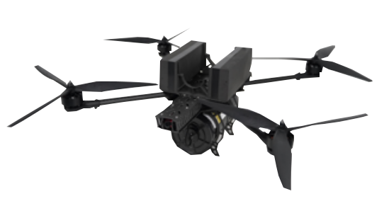 RaignV XCD-7 - X-shaped quadcopter configuration with fiber-optic communication for anti-jamming FPV flight and remote control & telemetry